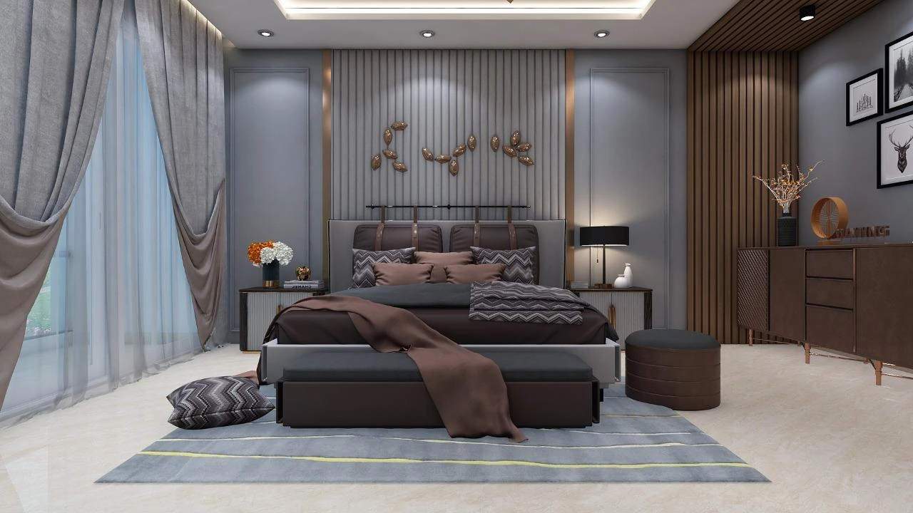 Blue accent bedroom — Dream Drafter portfolio