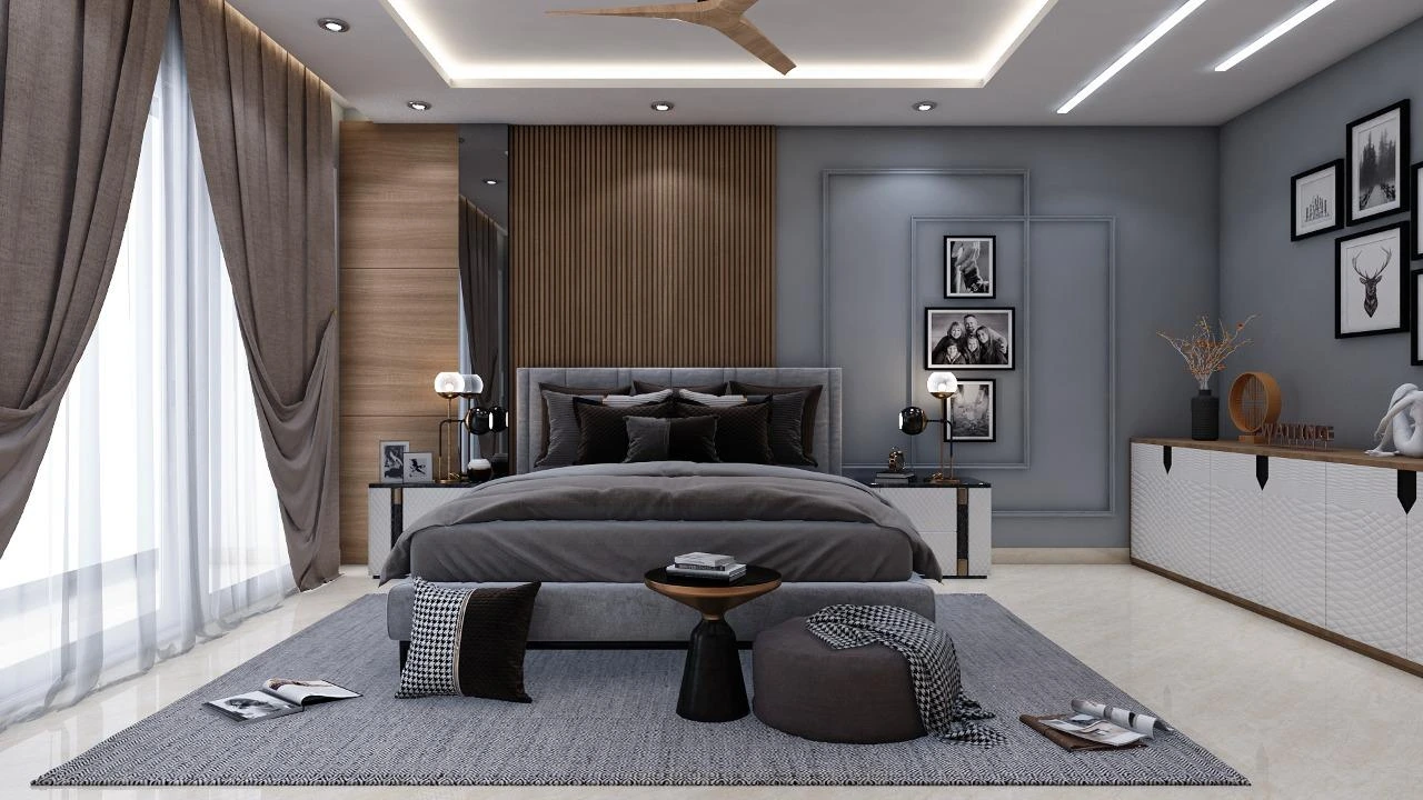 Charcoal & timber bedroom — Dream Drafter portfolio
